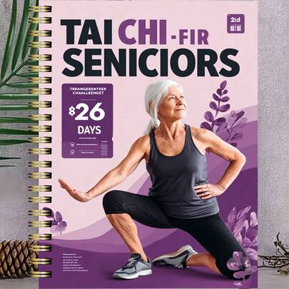 1PCTai Chi Notebook: Daily Exercise Log & Practice Tracker For Seniors' Gentle Workouts Spiral-Bound Notebook