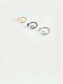 3件/1件 假鼻环 鼻中隔假穿孔饰品 8mm 假鼻环 环状假唇环 鼻环套装 假唇环 唇部穿孔 新款 无需穿孔 - 彩色 - 查看 7