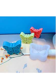 1 Stück Schmetterling-förmige Kerzen Silikonform, Heim Dekoration/Geschenk Figur Gipsform, handgemachte Epoxidharz Gussform, künstlerische dekorative Ton Gipsform - Weiß - Übersicht 6