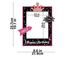 30 phụ kiện chụp ảnh sinh nhật màu vàng hồng cho bé gái, khung ảnh giấy chủ đề màu hồng, phù hợp cho sinh nhật, ngày lễ, tựu trường, tốt nghiệp, tiệc theo chủ đề. - Xem 2