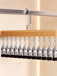 Móc treo quần áo đa năng bằng gỗ 10 kẹp, có thể dùng để treo mũ, quần, khăn quàng cổ, đồ lót, hoặc dùng làm giá treo tất. Thiết kế đơn giản, khả năng chịu tải tốt. - Nhiều màu - Xem 8