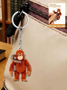 2D Flat - Acrylic Keychain Featuring A 2D Flat Viral Monkey, A Heartfelt Gift For Those Who Animals, Monkey Fist Design - Multicolor - View 7