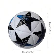 2號五角星足球，PVC/PU耐磨材質，機器縫製，適合青少年戶外校園比賽、單人練習，耐用抗踢，足球禮品 - 藍色星星 - 查看 2