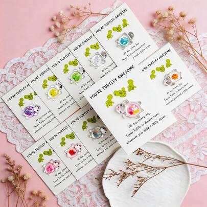 10PCS/20PCS Employee Appreciation Gifts Bulk For Coworkers Thank You Staff Gift Animal Pun Inspirational Note Cards Funny Turtle Resin Office Pocket Favors,Halloween,Christmas,Mather's Day