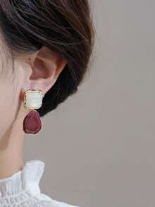 Bộ 4 đôi/1 đôi bông tai nữ, bông tai vòng lớn thiết kế hình động vật bằng kim loại cao cấp, thích hợp cho các bữa tiệc hộp đêm, bộ quà tặng trang sức, chất lượng cao cấp. - Nhiều màu - Xem 3