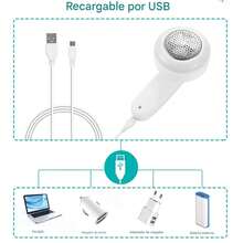 Set de cortador de pelusas recargable por USB, cortador de pelusas recargable por USB para jerséis, cortador portátil de pelusas para ropa, muebles, camas y sofás - Blanco - Ver 6