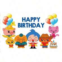 Various Plim Backgrounds Birthday Party Photography Cartoon Photo Background Rainbow Vinyl Desktop Banner Decoration Supplies - Vibrant Cartoon Clown & Animal Friends Birthday Backdrops Festive Circus & Balloon Themed Party Decor Winter Cozy Indoor Home Hanging For Living Room & Party Venues Valentine's Joyful Home Accents Charming Celebration & Playful Theme Backdrops Stylish Cheerful Interior Decor For Winter Party & Gathering Eye-Catching Birthday Backdrops Perfect For Valentine's Day Preparation & Birthday Party - 彩色 - 查看 2