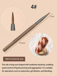 一套棕色日式美甲笔，双头设计，包含延长笔、UV凝胶指甲油笔和渐变笔，适合美甲沙龙或家庭使用。 - 彩色 - 查看 5