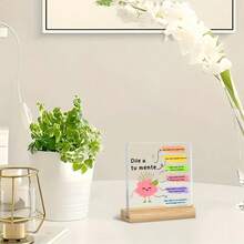 1pc Acrylic Desk Plate With Wooden Stand, "Thank You Boss" Decorative Name Plate, Gift For Boss And Leader, Suitable For Office And Home - 1PC - View 3