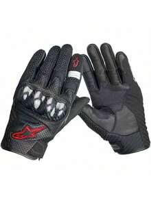 Alpinestars Guantes de motocicleta SMX-1 AIR V2 de cuero de microfibra y fibra de carbono, guantes de ciclismo, motocicleta, motocross, bicicleta, transpirables, resistentes y con pantalla táctil para hombres y mujeres - Rosa Roja - Ver 11