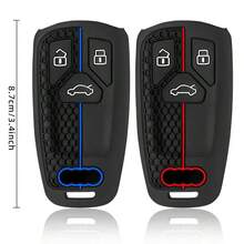 适用于奥迪 Q5 Q7 TT A4 B9 A5 A6 8S 8W 4M S4 S5 S7 TTS TFSI RS 的优质柔软硅胶汽车钥匙套 - A - 查看 4