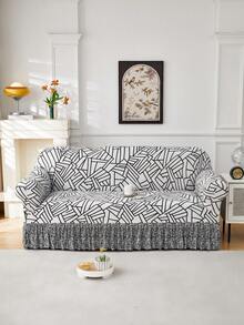 1 husă de canapea cu model geometric imprimat cu mătase lapte, husă decorativă elastică antiderapantă pentru canapea single/double/trei/patru locuri, prietenoasă cu animalele de companie, colorată, potrivită pentru primăvară, vară, toamnă, iarnă - Multicolor - Vizualizare 5