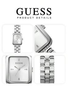 Guess ساعة نسائية كوارتز - مزينة بالماس، بتصميم أنيق وبسيط، مناسبة للارتداء اليومي، وأيضًا مناسبة كهدية لعيد الميلاد والذكرى السنوية وعيد الحب وما إلى ذلك. الموديل: GW0865L1 - فضي - مشاهدة 5