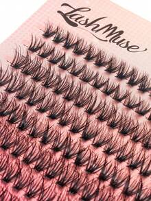 280片/包 40D假睫毛，俄式猫眼款，10-18mm混合长度，可自由组合，D型卷翘，蓬松浓密，5D立体效果，打造闪亮迷人双眸，适合日常出行和节日派对，省时省力，新手必备，送给女友、家人、各种节日的理想礼物，手工制作。 - D - 查看 4