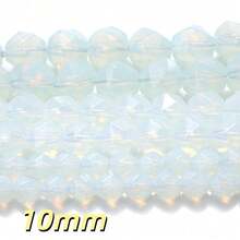 1 Chuỗi hạt đá tự nhiên cắt kim cương 6/8/10mm - Thạch anh tím, Aquamarine, Tourmaline, Agate để tự làm trang sức, vòng tay, dây chuyền, bông tai, đồ thủ công đính hạt. - Cục đá - Xem 13