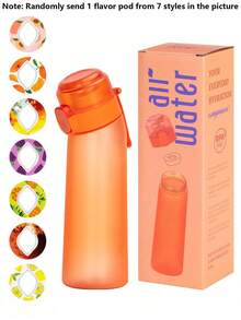 1pc Colorful Box Sports Water Bottle Set, Includes 1 Random Oval-Shaped Flavor Capsule, Fruit Drink Flavor Capsule, Outdoor Sports Creative Water Bottle Flavor Capsule, Suitable For Fitness And Outdoor Activities, Suitable As Gift For Boys And Girls, 1 Random Flavor Out Of 7 Flavors - Multicolor - View 8