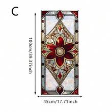 1pc Rainbow Colored Glass Window Film, Elegant Floral Mandala Pattern, Static Cling, Privacy Protection, Removable Window Decal, Suitable For Home, Office, Living Room - Multicolor - View 12