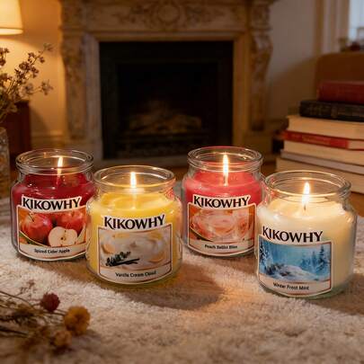 大豆蜡香薰蜡烛，玻璃罐香薰蜡烛，持久留香，氛围礼品，纪念品，适合家居装饰、卧室和节日送礼