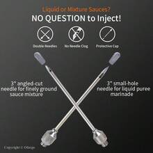 Ofargo Meat Marinade Injector Syringe Kit, 1oz BBQ Flavor Injector With 2 Stainless Steel Needles, Leakproof Plastic Meat Injector For Turkey, Chicken, Beef & Grill Smoking, Red - Red - View 2