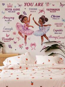 Watercolor Fairy Tale Moon Elf Ballet Girl Wall Sticker Self-Adhesive Removable Butterfly Star Moon Elf Sticker Girl Princess Style Sticker Girl Room Dance Classroom Wall Soft Decoration - Wall Stickers - View 7