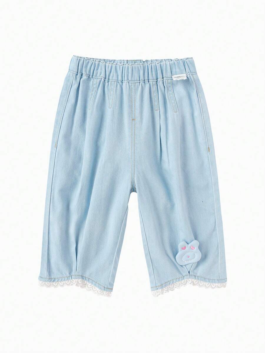 Balabala Quần cho bé mềm mại, nhẹ, thoáng khí, kiểu dáng thường ngày dễ thương mùa hè 2026 - Denim màu xanh nhạt - Xem 1