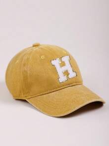 1pc Kids Yellow Baseball Cap With 26 Letters, Classic Washed Baseball Hat Suitable For Baby Boys And Girls, Outdoor Activities And Daily Wear, Sun Protection - Multicolor - View 25