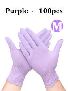 100pcs Disposable Premium Nitrile Gloves, Purple Nitrile Gloves, Suitable For Home Cleaning, Hair & Nail Care, Pet Bathing, DIY Crafts, Home Cleaning, Kitchen & Bathroom Cleaning (No Packaging Box) - Purple - View 12