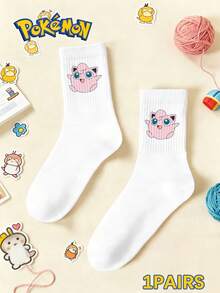 pokemon 宝可梦 1/3/5 双装可爱卡通印花透气柔软中筒袜，加固鞋跟和鞋头，经久耐穿，男女通用，四季皆宜 - 彩色 - 查看 22