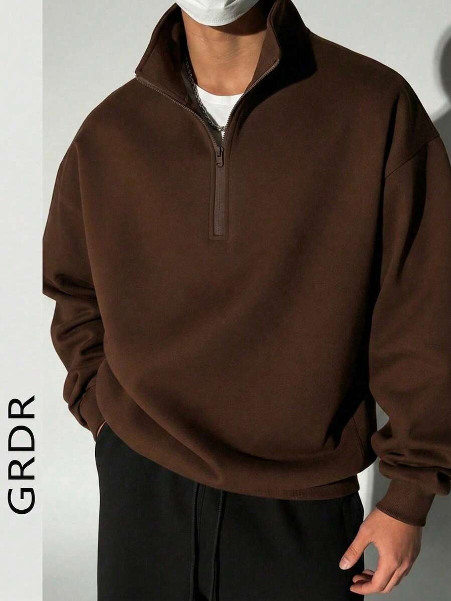 GRDR Men's Zip-Up Pullover Sweatshirt, Autumn/Winter