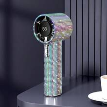 Rhinestone Encrusted Mini Handheld Electric Fan, Luxury USB-C Rechargeable Quiet Turbo Fan, 1800mAh Battery, Adjustable Speed, Elegant Summer Gift Box For Women, Suitable For Office, Commute And Travel,Outdoor,Garden,Travel Essentials,Portable Essentials,Beach Essentials,Graduation Season,Commencement,Graduation Ceremony,Graduation Gift,Graduation Present,Graduation Gift,Graduation Present,Congrats Grad,Congratulations Graduate,Valedictorian,Finish School,Graduation Party,Outdoor Essentials,Travel Portable,Hiking Essentials,Camping Essentials,Portable Tools,Summer Essentails,Summer Portable - 彩色 - 查看 13