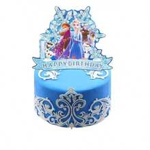 Frozen-Thema Geburtstagskuchen-Topper Set - DIY Kuchen Dekorationen für Geburtstagsfeiern zu Hause. Geeignet für verschiedene Anlässe wie Partydekoration, Feiertagsfeiern, lockere Zusammenkünfte, die Rückkehr zur Schule, Weihnachtsfeiern und mehr - Mehrfarbig - Übersicht 5