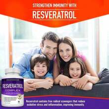 Resveratrol Supplement 1800 Mg Antioxidant Complex - Highly Potent Natural Trans-Resveratrol Pills For Healthy Aging, Overall Health Support, Immune System, Brain Function, For Men Women, 90 Capsules - 3件 - 查看 3