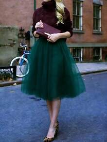 Váy lưới tuyn cạp cao, váy tutu mini phồng cho người lớn, trang phục mùa thu phong cách xuyên biên giới dành cho nữ - Nhiều màu - Xem 6