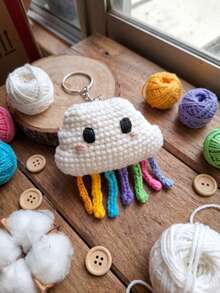 Llavero de Tela Hecho a Mano Artesanal Suave Resistente Diseño Único Grande - Multicolor - Ver 2