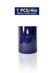 6pcs Flameless Candle Lights With Timer Remote Control, Battery Operated Blue Warm Light Candles, Suitable For Christmas, Halloween, Valentine's Day, Gifts, Birthday, Proposal, Wedding, Party, Holiday - Dark Blue - Warm Light - View 17