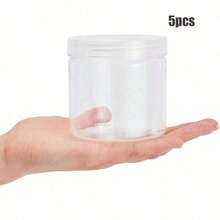 10pcs Transparent Plastic Jars With Lids, Suitable For Storing Slime, DIY Crafts And Jewelry. Featuring A Clear Round Design For Easy Viewing Of Contents, The Sealed Lids Prevent Leakage. The Lightweight And Reusable Material Makes It Ideal For Home Storage, Travel, And Small Accessory Organization. - White - View 4
