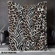 Luxury 280GSM Black Leopard & Zebra Animal Print Flannel Blanket - Soft Cozy Bedspread Suitable For Couch, Bed, Camping - - Warm Gift For,, Pets (Birthday, Christmas) - Contemporary Wildlife - Nhiều màu - Xem 1