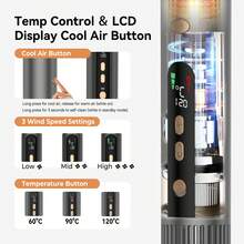 UKLISS Máy sấy tóc ion âm 7 trong 1 nâng cấp năm 2026, phạm vi hoạt động 200 phút (bàn chải và máy sấy) | Động cơ không chổi than tốc độ cao 11 triệu vòng/phút cho khả năng sấy khô cực nhanh và tạo kiểu tóc chuyên nghiệp | 6 đầu thay thế để điều chỉnh uốn tóc trái/phải | Nắp lưng tự làm sạch | Phù hợp với mọi loại tóc | Quà tặng Ngày Valentine, Lễ hội Carnival, Ngày Thánh Patrick cho phái nữ | Vật dụng cần thiết khi đi du lịch | Vật dụng cần thiết cho gia đình, du lịch và các bữa tiệc/lễ hội - Xám - Xem 5