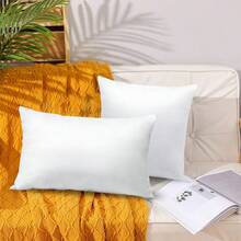 1 Cojín cuadrado blanco para sofá - Un cojín decorativo de sofá de moda, hecho de tela de poliéster suave con textura esponjosa, adecuado para camas y sofás, que agrega comodidad y estilo moderno, cojín decorativo - Blanco - Ver 8