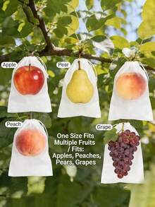 50/100 túi lưới chống côn trùng thoáng khí, dây rút ẩn, thích hợp cho cây ăn quả, bảo vệ táo, nho khỏi chim, sâu bệnh và hươu nai. - Nhiều màu - Xem 1