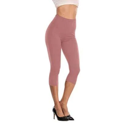 High Waisted Soft Capri Leggings - Stretchy And Opaque - Regular And Plus Size