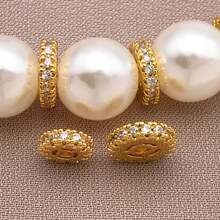 2 chiếc phụ kiện mạ đồng 18K cao cấp, dày dặn, màu bạc và bạch kim, kích thước 6/8mm, đính hạt đá Zirconia, thích hợp để tự làm vòng tay, dây chuyền, bông tai cho đám cưới hoặc tiệc tùng. - Nhiều màu - Xem 4