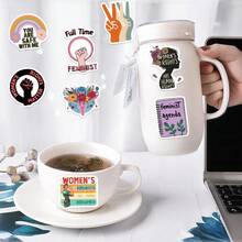 50张女权主义贴纸，可用于冰箱、手机、吉他、摩托车、行李箱等，卡通图案。 - 1 Set - 查看 7