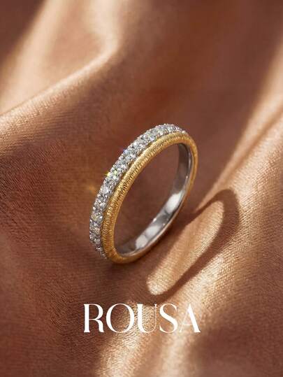 1 szt. damski pierścionek z czystego srebra z wydrążoną linią, odpowiedni na Walentynki, urodziny lub prezent dla pary, można łączyć ze sobą, romantyczny, cienki pierścionek DIY, modna biżuteria na prezent