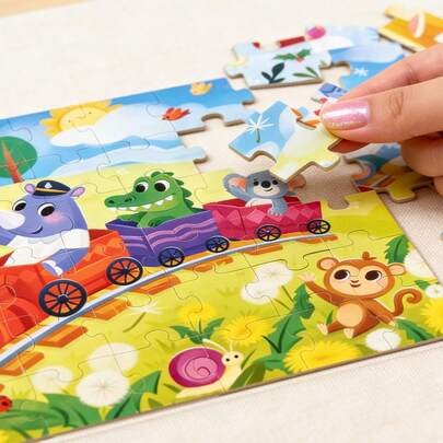 beartale Bộ đồ chơi xếp hình 144 mảnh hình động vật rừng, bao gồm gấu, cáo, thỏ, gấu trúc và các sinh vật rừng khác, đồ chơi giáo dục sớm Montessori giúp phát triển nhận thức, trò chơi học tập về đời sống rừng xanh, thích hợp làm quà tặng sinh nhật/Ngày của Mẹ/Ngày thiếu nhi cho trẻ từ 3-6 tuổi.