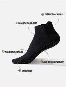 1/2/3/6 Pairs Men's Multi-Color Professional Anti-Slip Pilates Short Socks, Breathable Autumn Sports Floor Socks, Spring/Summer Yoga Socks - Multicolor - View 7