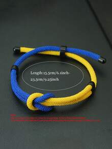 1 pieza Pulsera de hombre hecha a mano de cuerda de nailon trenzada de 4 mm con cadena ajustable, perfecta como regalo para el Día del Padre o el Día de San Valentín - Pulsera ajustable de doble capa de 4 mm - Ver 2