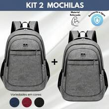 Two-Piece Set Of Large, Functional Men's Backpacks For School, College, And Work - Grey - View 1