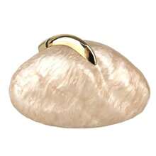 Bridesmaid Clutch Handbag, Mother-Of-Pearl, Luxury Wedding Bag, New Arrival - Champagne - View 5