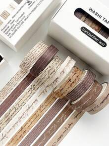 Vintage Style 8-Roll Washi Tape Set, Plaid And Small Floral Print Decorative Tape For Journaling, Scrapbooking, And Art Decoration Materials - Set - View 13
